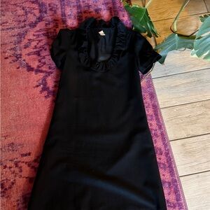 ✨ J.CREW Wool Ruffle-Neck Dress – Size 2 | Classic Black | Elegant & Rare Find ✨